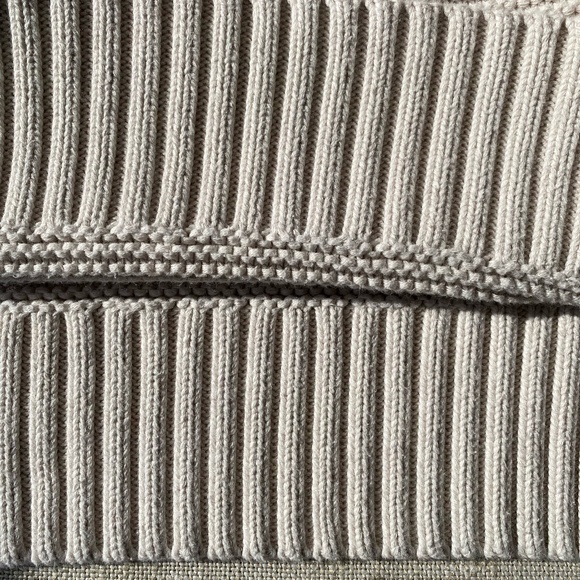 Lands' End Cream Cotton Chunky Thick Knit Crop Sweater-Sz-1X - Picture 8 of 15